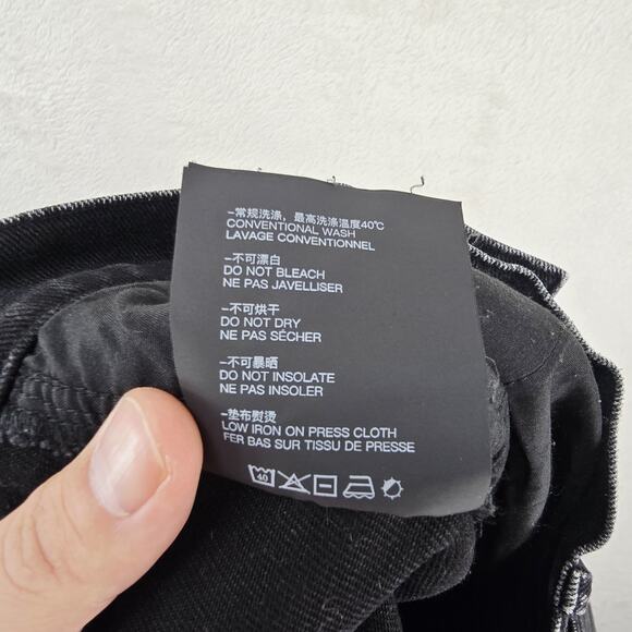 MODITEC Jeans Mens 30x29 Black Denim Buckle Strap Legs Goth Whimsigoth Rave Emo - Picture 8 of 16